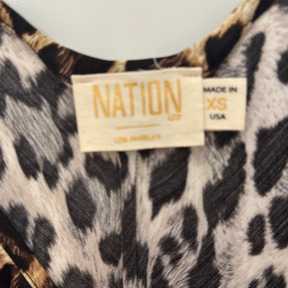 Nation Ltd Sofia leopard print slip dress with frayed hem. Size X small. - Picture 5 of 5
